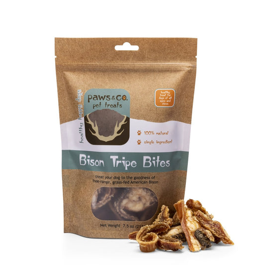 NEW! Bison Tripe Bites - Paws & Co Dog Chews