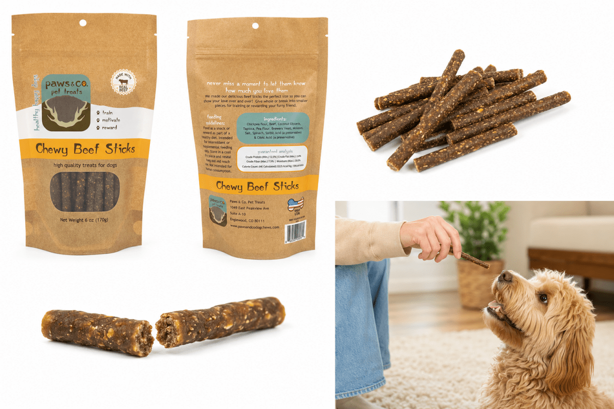 Chewy Beef Stick - Paws & Co Dog Chews