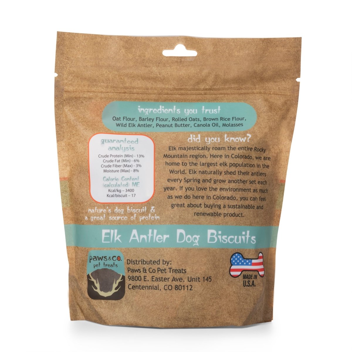 Elk Antler Dog Biscuits - Paws & Co Dog Chews