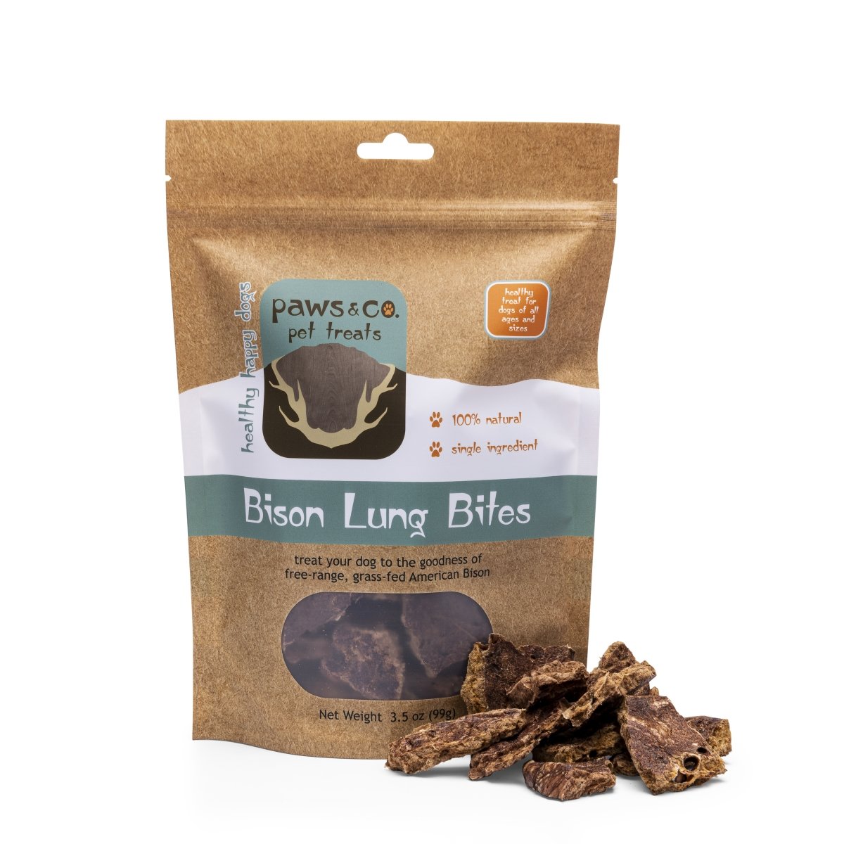 NEW! Bison Lung Bites - Paws & Co Dog Chews